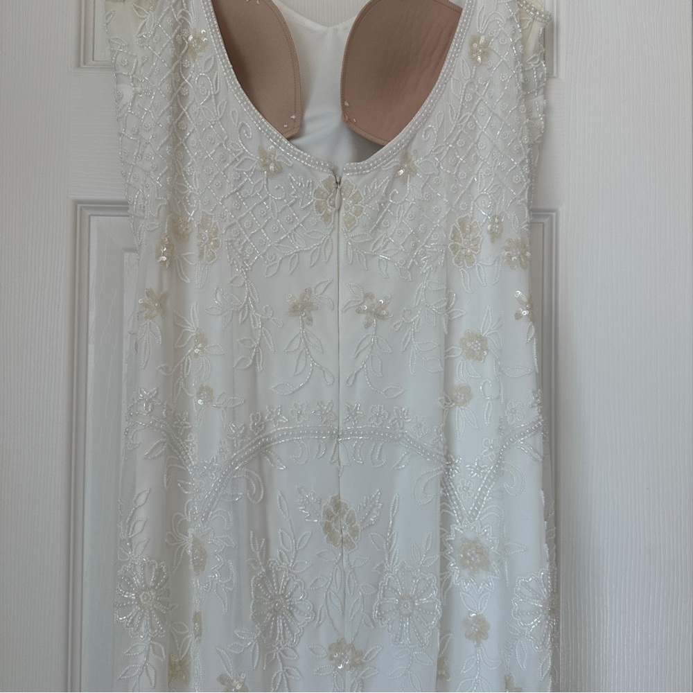BHLDN White Lace Spaghetti-Strap Wedding Dress - Picture 9 of 16